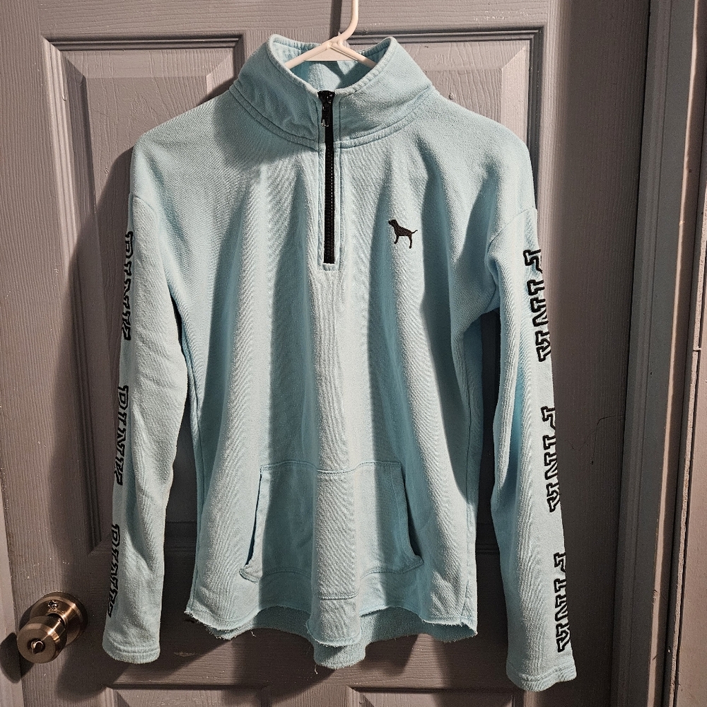 PINK Quarter Zip Mock Neck Pullover